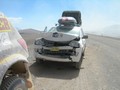 Ütközés és karambol az Opel Dakar Team autóival