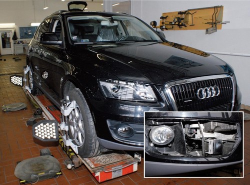 A vizsgálati Audi Q5 és az ACC-radar helye audi-q5-acc-radar-helye