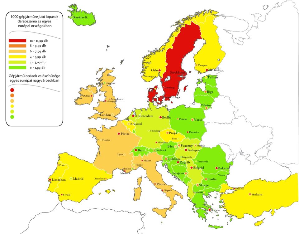 európa térkép svájc Autólopási térkép, Európa európa térkép svájc